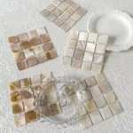 3 PCS Natural Shell Coasters Mother of Pearl Heat Insulation Coaster Decorative Plates, Tea Cup Table mat - Image 5