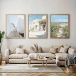Vintage Rustic Greek Village Architecture Coast Landscape Poster Canvas Painting Wall Art Pictures Home Interior Decor - Image 2