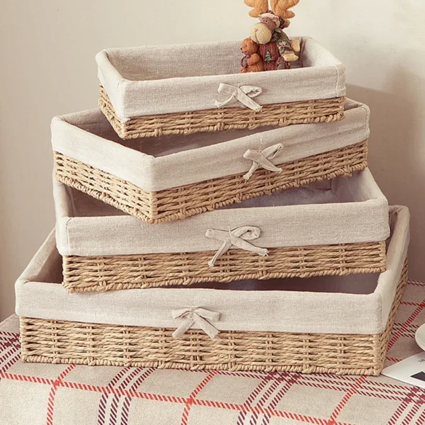 Ins Storage Basket Sundries Organization Cosmetics Snack Storage Box Desktop Decorative Container Home Organizer Supplies