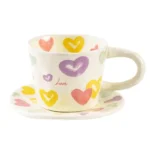 Blueberry Bliss Ceramic Mug & Saucer Set for Cozy Sips - Image 5