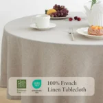 Premium French Linen Round Tablecloth - Washable & Elegant for Any Occasion - Image 6