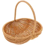 Portable Picnic Basket Woven Baskets Fruits Vegetable Shopping Handmade Container ganization Bins Home Storage - Image 6