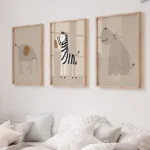 Lion Tiger Elephant Giraffe Jungle Animal Nursery Wall Art Canvas Painting Posters And Prints Wall Pictures Baby Kids Room Deco - Image 2