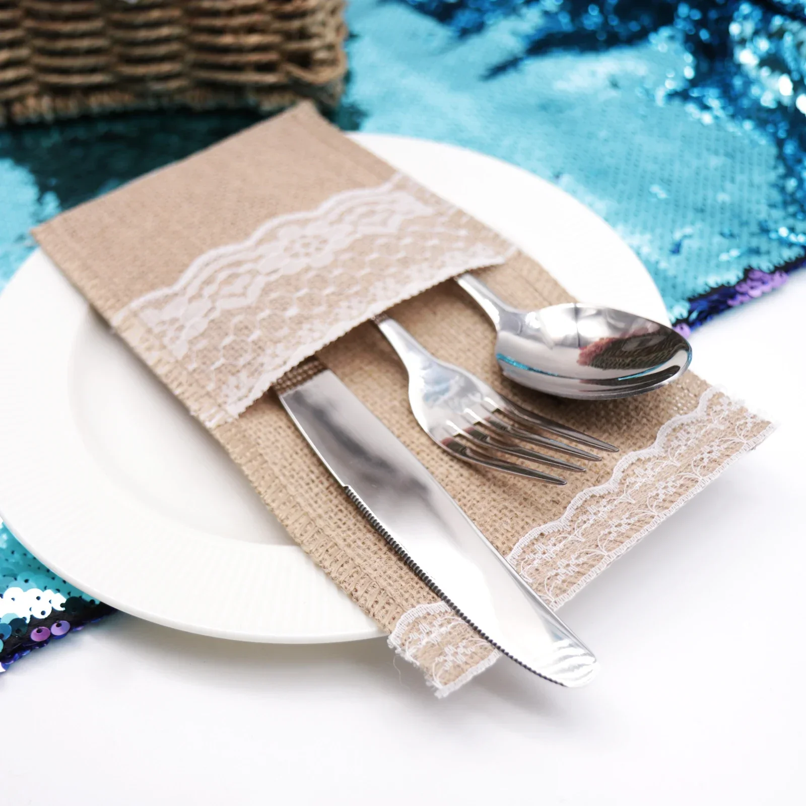 Natural Burlap Tableware Utensil Holders Lace Silverware Holder Bag Wedding Decor Knife Forks Cutlery Pouch Bag Party Supplies 7 kf Sfdc818c66f5542039c8a0512ae5e0182L