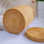 Rattan Woven Antique Luxury Decorative Dirty Cloth Storage Basket for Laundry with Laundry Basket Hamper - Image 4