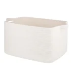 Large Capacity Cotton Rope Woven Storage Basket Dirty Clothes Basket Miscellaneous Items Basket Snacks Toys Basket Home Use - Image 6
