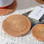 Natural Rattan Woven Placemat Round Table Mat Insulation Coasters Pot Coffee Placemats Pad Anti-Slip Table Mats Handicraft - Image 5