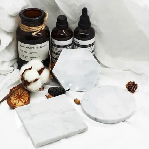 1PCS Marble Coasters Round Anti-skidding and High-Temperature Drink Mats Reusable Tea Pads Kitchen Home Tableware Accessories