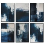 Deep Blue Abstract Canvas: Elevate Your Modern Home Decor