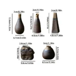Retro rough pottery mini flower vase, ceramic tabletop small vase, indoor hydroponic ornament decoration - Image 6