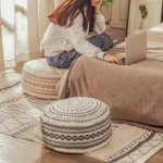 Japanese Style Homestay Tatami Unstuffed Moroccan Pouf Cover Living Room Bedroom Ottoman Luxury Cotton Footstool Lazy Futon