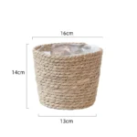 Woven Grass Flower Plant Pot Basket Planter Basket Indoor Outdoor Flower Pot Garden Decorative Flower Plants Basket Storage Use - Image 4