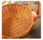 Outdoor Picnic Fruit Hand Basket Tall Rattan Simple Home Shopping Decoration Storage Woven Gift Basket Rattan Basket - Image 3