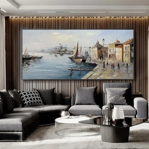 Hand Painted Venice Paris Hand Painted Oil Paintings Canvas Abstract Decoration Wall Art Living Room Decor Wall Decor Pictures