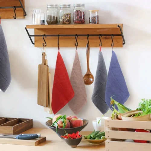 Ultra-Soft Cotton Kitchen Towel Set - 4 Colors for Easy Cleanup