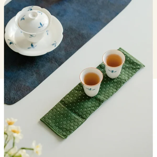 1pc Woven Cotton Tea Towel Kung Fu Teaset Absorbent Tea Table Rag Teapot Cleaning Towel Tea Mat Napkin Tea Ceremony Accessories