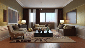 Close-up of layered rugs showcasing different textures like jute and soft wool