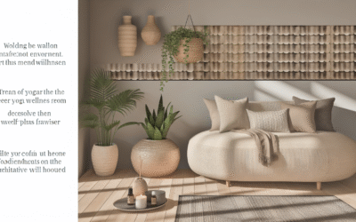 Example layout of a home meditation space with cushion, altar, and plant.