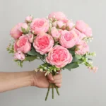 Beautiful Rose Peony Artificial Silk Flowers Small White Bouquet Vases for Home Party Winter Wedding Decoration Cheap Fake Plant - Image 3