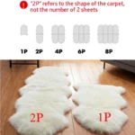 White Faux Sheepskin Carpet Irregular Long Soft Furry Floor Mats Living Room Bedroom Children's Room Bedside Decorative Carpets - Image 5