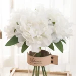 5pcs Artificial Flowers Big Hydrangea White Peony High Quality Bride Bouquet Home Wedding Living Room Fake Flowers Decoration - Image 4