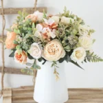 Luxurious Autumn White Silk Roses Bouquet for Timeless Elegance - Image 2