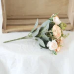 Luxurious Autumn White Silk Roses Bouquet for Timeless Elegance - Image 6
