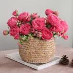 Beautiful Rose Peony Artificial Silk Flowers Small White Bouquet Vases for Home Party Winter Wedding Decoration Cheap Fake Plant - Image 6