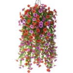 2pcs/pack Artificial Flowers Simulated Plants Morning Glory Vines with Eucalyptus Leaves, for Home Outdoor Wedding Decoration