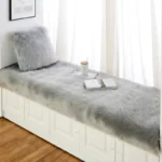 Luxury Imitation Fur Cushion Plush Sofa Carpet Faux Fur Sheepskin Rug Balcony Bay Window Mat Kid's Bedroom Fluffy Blanket White - Image 3