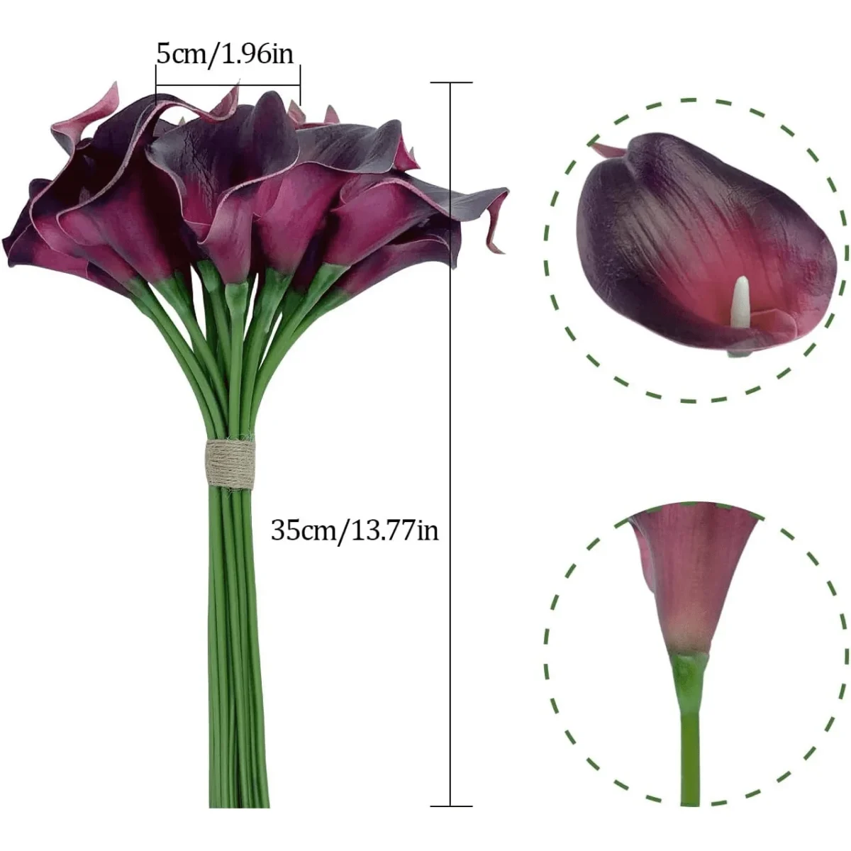 5Pcs Artificial Flowers Calla Lily Faux Pu Fake Flowers For Weddings Photography Props Diy Bridal Bouquets Home Room Party Decor - Image 3