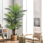 Large Artificial Palm Tree Tropical Fake Plants Green Plastic Palm Leafs Big Monstera Tree Branch For Home Garden Decor