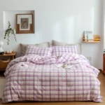 Luxurious Japanese Cotton Checkered Duvet Cover for All Seasons - Image 2