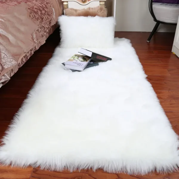 Plush Sheepskin Rugs for Bedroom Soft Carpet Room Long Hair Bedside Mat Floor Hairy White Rugs Living Room Fur Kids Carpets