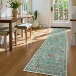 Vibrant Green Leaf Runner Rug - Soft, Washable & Non-Slip - Image 2
