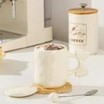 Elegant Bow Handle Mug with Lid & Spoon - 450 ml Charm
