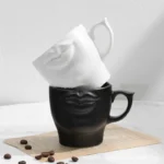 Whimsical 250 ml Human Face Ceramic Mug for Fun Sips - Image 2