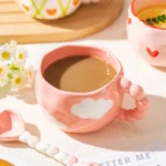 Whimsical Cloud Heart Ceramic Mugs - 250 ML Coffee & Tea Cups - Image 6