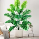 53-123cm Artificial Palm Tree Tropical Fake Plant Green Plastic Palm Leaf Branches Suitable for Home Garden Decoration - Image 2