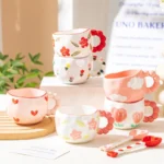 Whimsical Cloud Heart Ceramic Mugs - 250 ML Coffee & Tea Cups