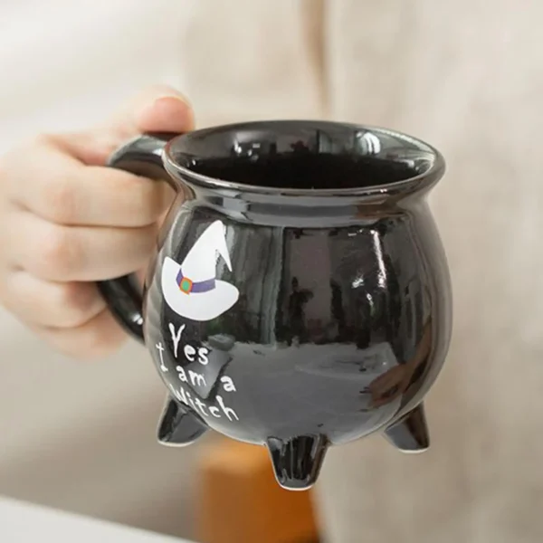 Cauldron Mug Halloween Witch Brew Mugs Beverage Cups Spooky Drinkware for Hot Cold Drink Tea Latte Juice Tabletop Kitchen Office