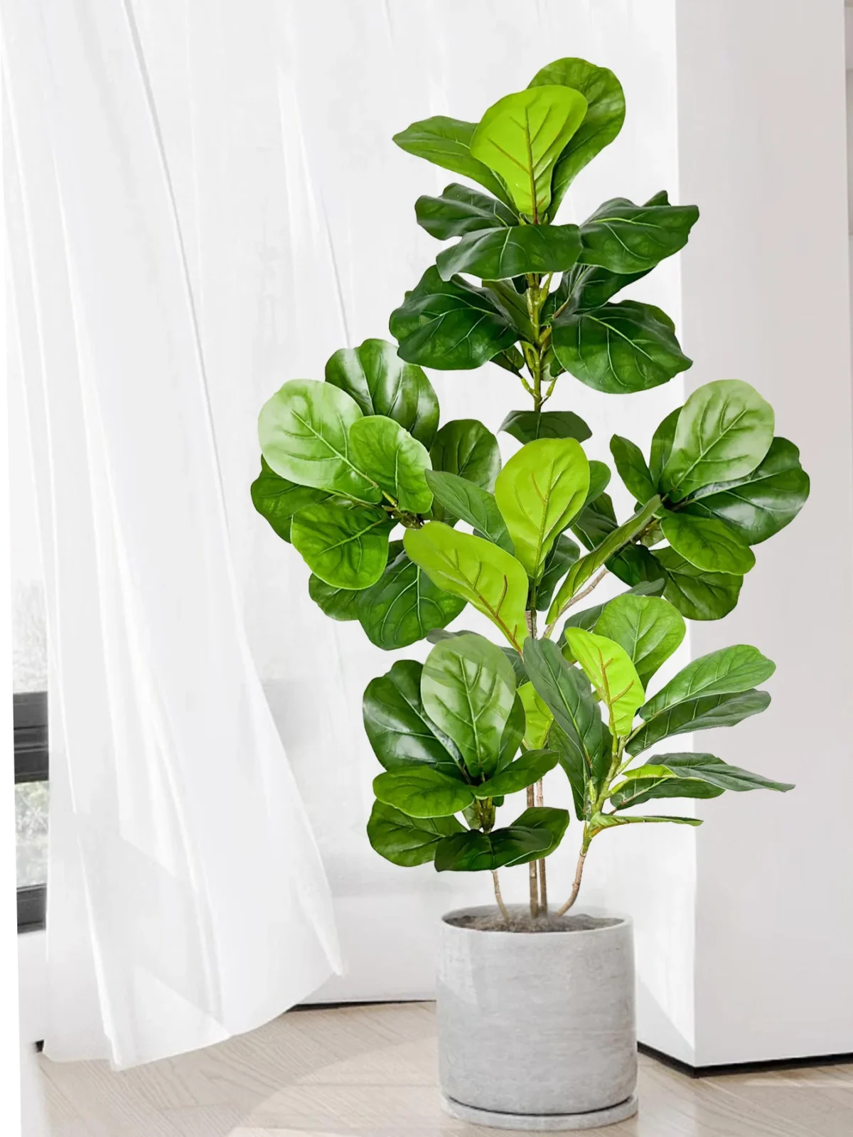70-135Cm Large Artificial Ficus Tree Fake Rubber Plants Branch Plastic Fiddle Leaves For Home Garden Indoor Outdoor Decor - Image 4