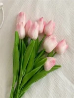 A set of 6 artificial tulips, suitable for home decoration and tabletop floral decoration on anniversaries (vase not included) - Image 6