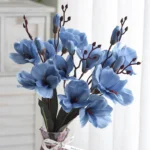 Vibrant 20-Head Artificial Magnolia Bouquet for Timeless Elegance - Image 3