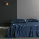 Sondeson Nature 100% Silk Dark Blue Bedding Set Healthy Skin Beauty Queen King Duvet Cover Set Flat Sheet Pillowcase Bed Linen - Image 5