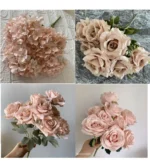 Wedding Decor Rose dusty pink blush nude light coffee rice white artificial rose flower row road guide flower s dropshipping - Image 2