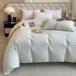 Japanese Cotton Brushed Duvet Cover - Striped Elegance for All Seasons - Image 2