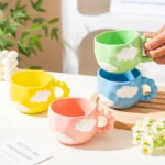 Whimsical Cloud Heart Ceramic Mugs - 250 ML Coffee & Tea Cups - Image 3