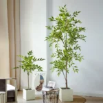 75-140cm Tall Artificial Nandina Plants Fake Tropical Palm Branches Plastic Green Bamboo Leaves For Home Garden Office Decor - Image 5