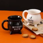 Witches Brew Cauldron Mug - Enchanting Black Ceramic Delight - Image 4